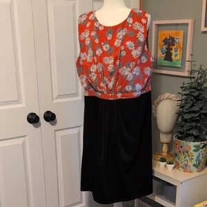 Flutter Women's Red and Black Floral Cocktail Dress